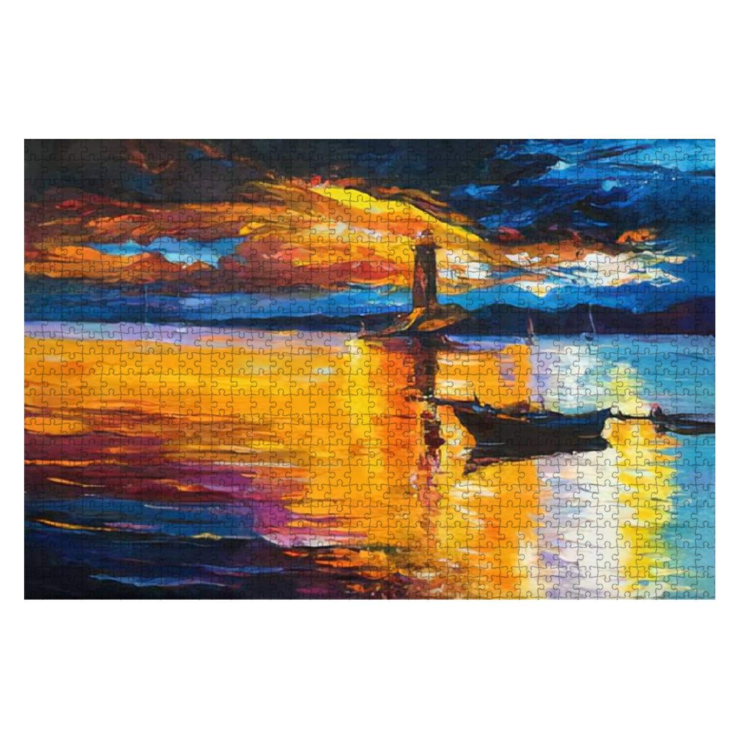 1000-Piece Lighthouse and Boats Oil Painting Jigsaw Puzzle - Premium Wooden Puzzle for Adults & Kids, Educational Toy & Creative Game, Perfect for Home Decor & Family Entertainment | Great for Stress Relief, Brain Training & Living Room Wall Art
