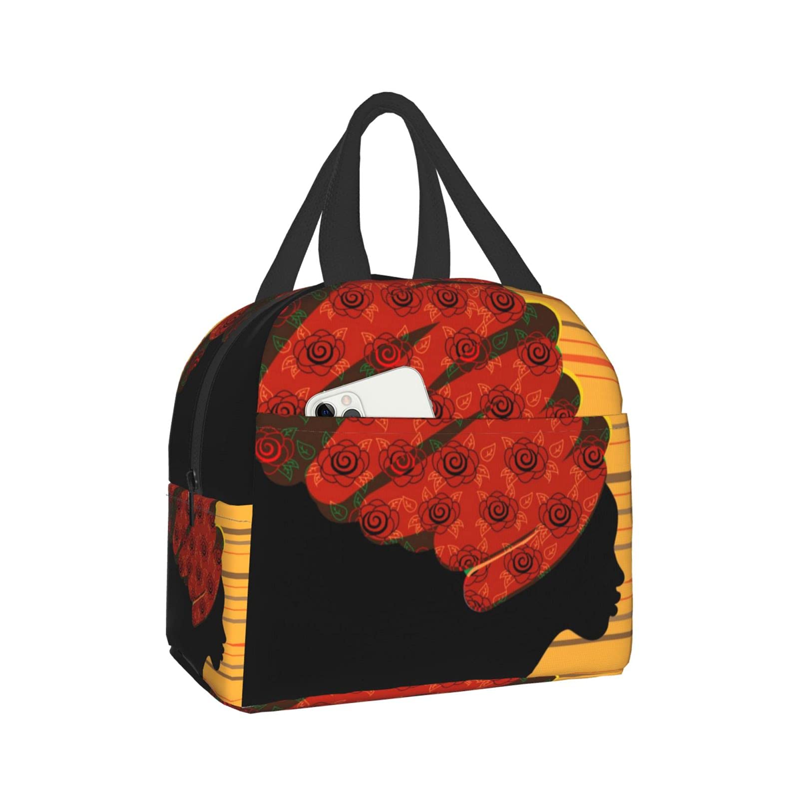 African American Women's Insulated Lunch Bag - Compact Reusable Tote for Work, School & Office - Eco-Friendly Food Container for Black Women & Men | Perfect for Meal Prep, Picnics & Daily Commute