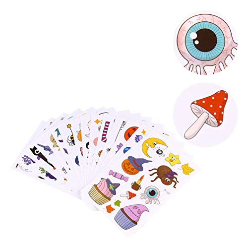 Waterproof Halloween Temporary Tattoo Stickers - 15Pcs Removable Face & Body Tattoos for Kids & Adults - Perfect for Costume Parties, Trick or Treat, and Halloween Festivals