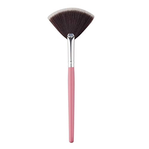 Professional Slim Fan Makeup Brush - 1Pc Portable Cosmetic Brush for Women, Foundation, Blush & Highlighter Application | Perfect for Travel & Everyday Beauty Routine