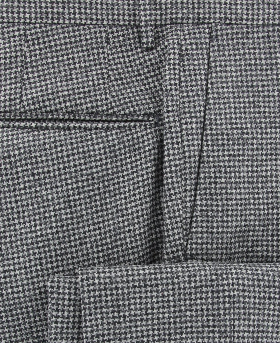 Incotex Dark Gray Micro-Houndstooth Slim Fit Dress Pants for Men - Business Casual & Office Wear | Premium Wool Trousers for Work & Formal Occasions