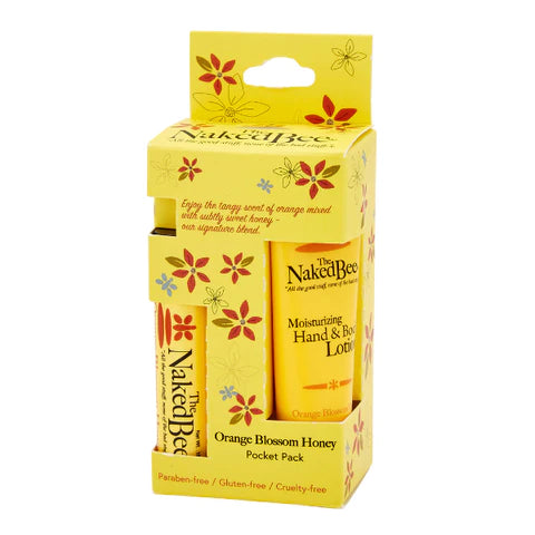 The Naked Bee Orange Blossom Hand Cream Pocket Pack - Natural Moisturizing Lotion for Dry Skin - Perfect for Travel, Office & On-the-Go Hydration
