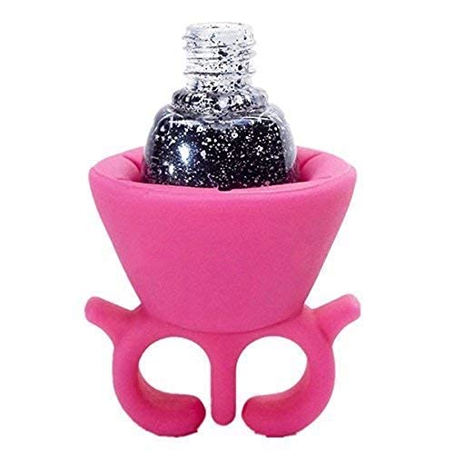 Urdhvamurti Silicone Nail Polish Bottle Holder Stand - Round Wearable Display Stand for Nail Art (1PC, Random Color) | Perfect for Salon, Home Manicure & Nail Polish Organization