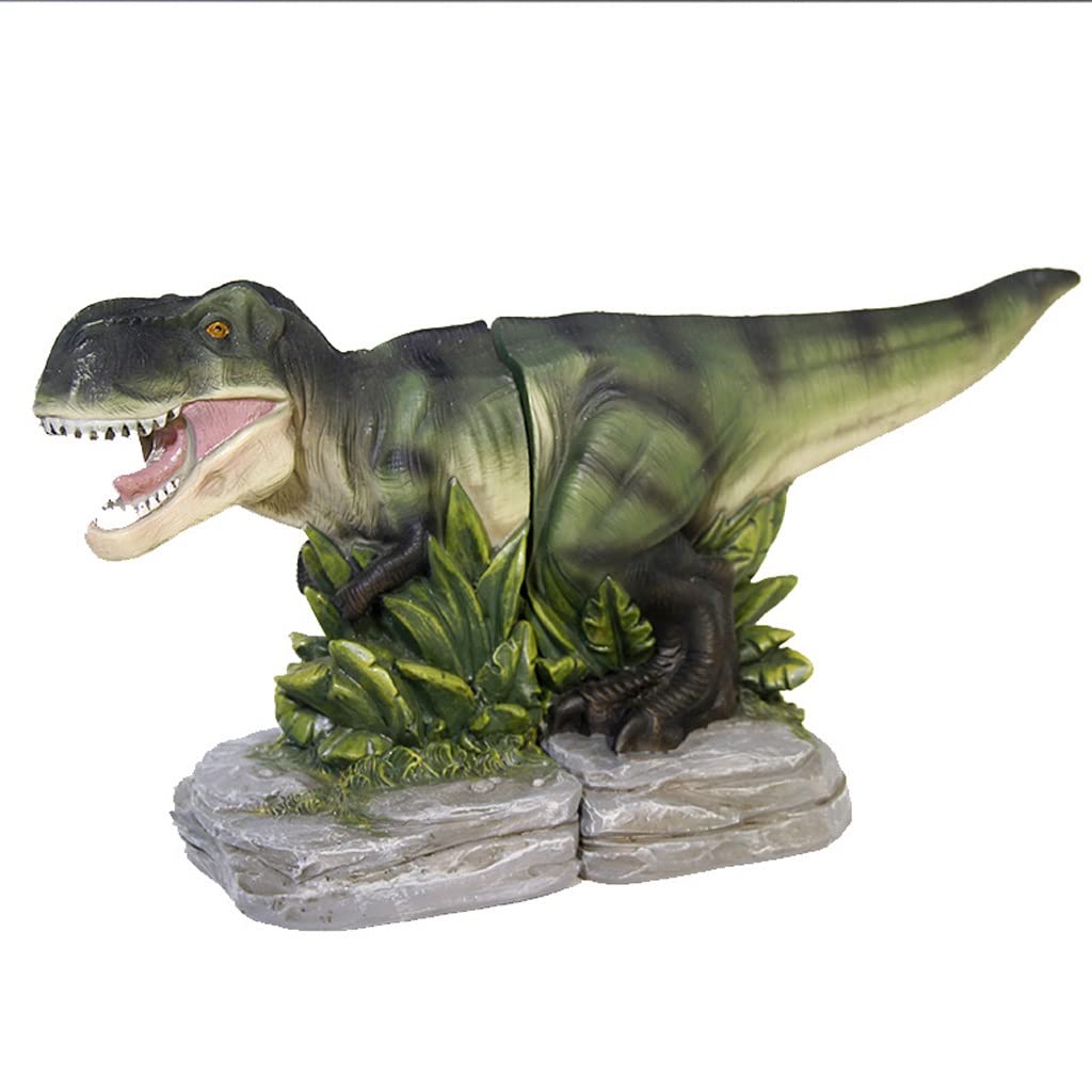 Dinosaur Bookends - Heavy Duty Resin Book Supports for Shelves, Home Office & Decorative Use | Perfect for Organizing Books, Displaying Collectibles & Enhancing Workspace Decor