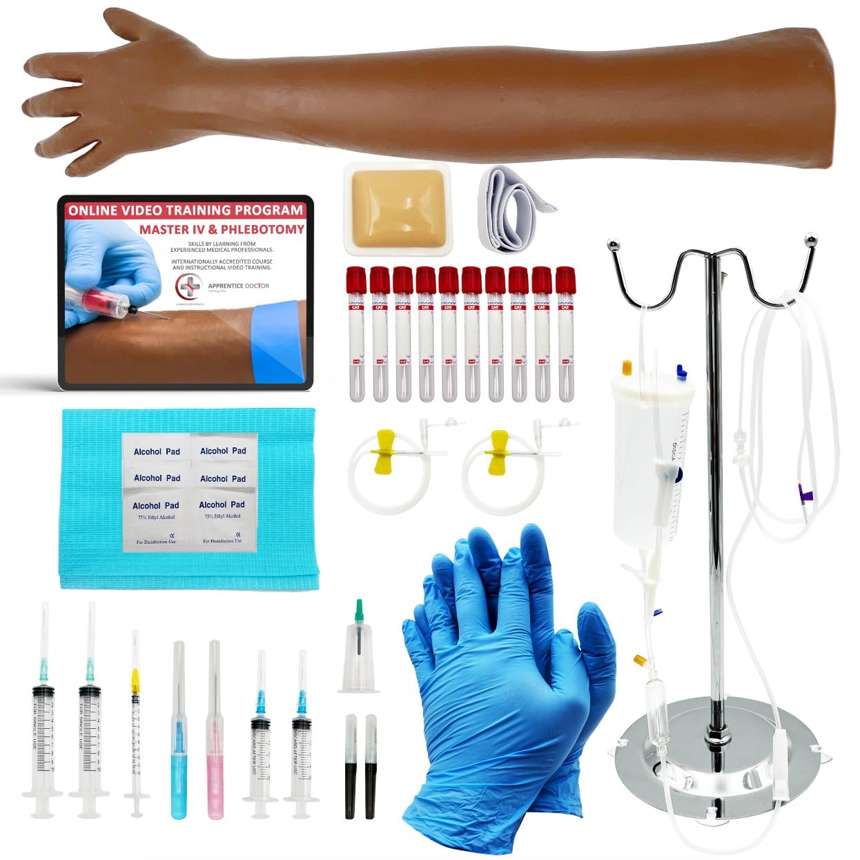 Phlebotomy Practice Kit for Nurses & Medical Professionals - Venipuncture & IV Training Kit for Students & Beginners | Perfect Your Skills Before Real Patients | Ideal for Medical Training & Gifts