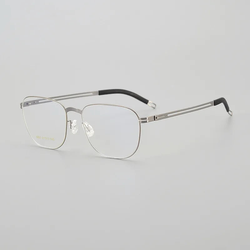 Black Stainless Steel Square Eyeglasses for Women - Full Rim Frame BM6607 | Stylish & Durable Glasses for Work, Reading & Fashion Accessories