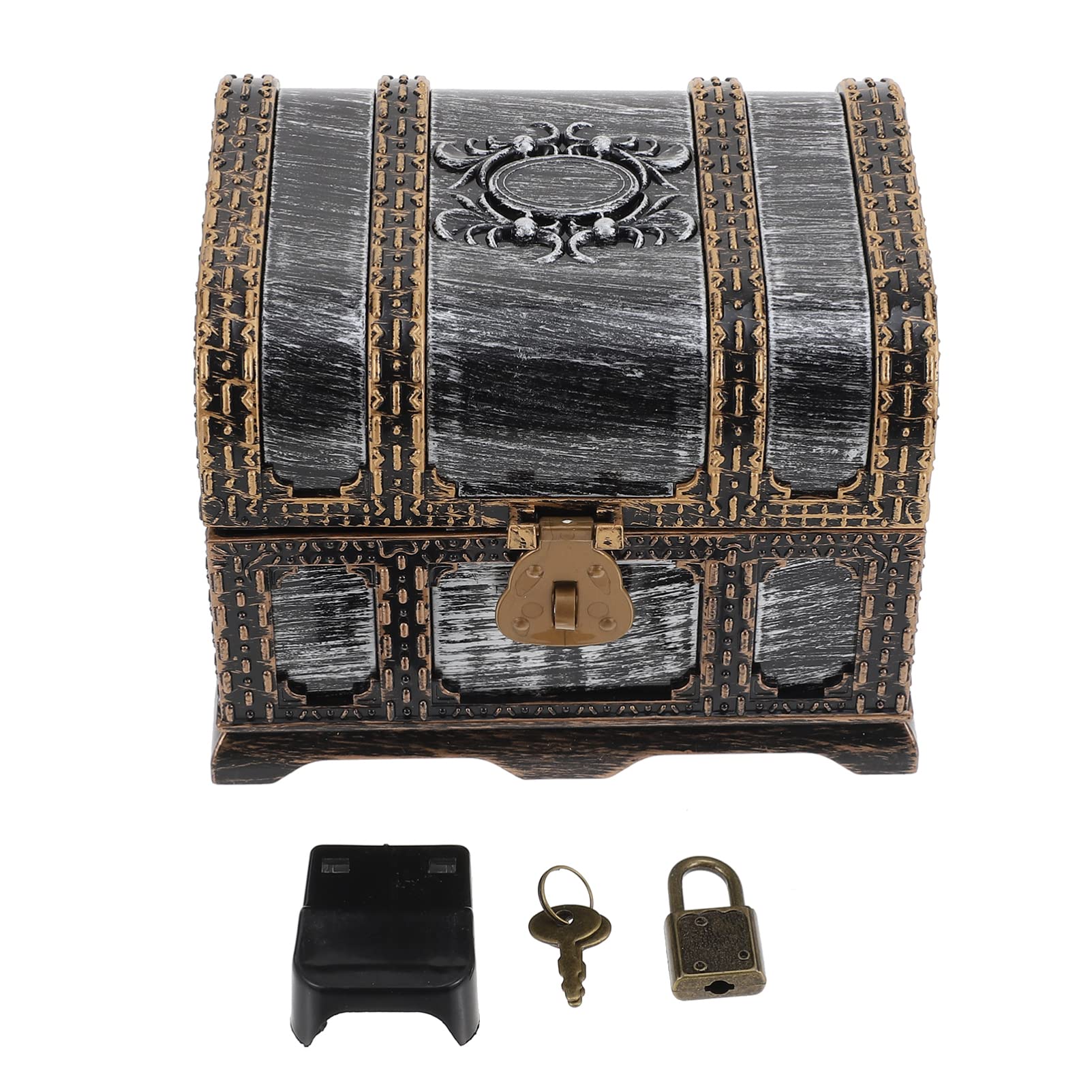 Angoily Vintage Pirate Jewelry Box - Portable Treasure Chest Keepsake Organizer for Kids Birthday Party Favors, Decorative Bronze Jewelry Storage Box | Perfect for Pirate Themed Parties, Kids Room Decor & Gift Giving
