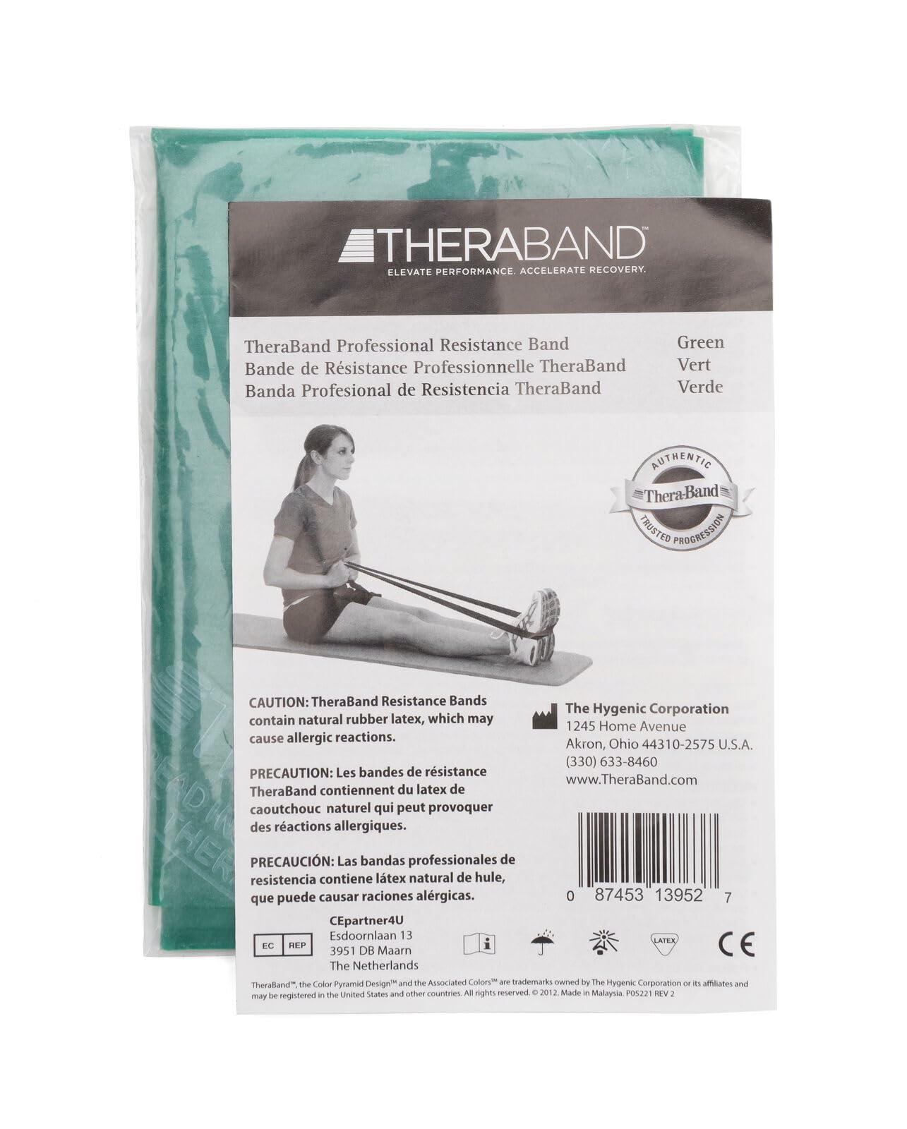 THERABAND Professional Latex Resistance Bands - 6 Ft Exercise Band for Strength Training, Physical Therapy, Pilates & Home Workouts - Heavy Duty Level 4 (Green) - Perfect for Full Body Toning, Muscle Recovery & Fitness Routines