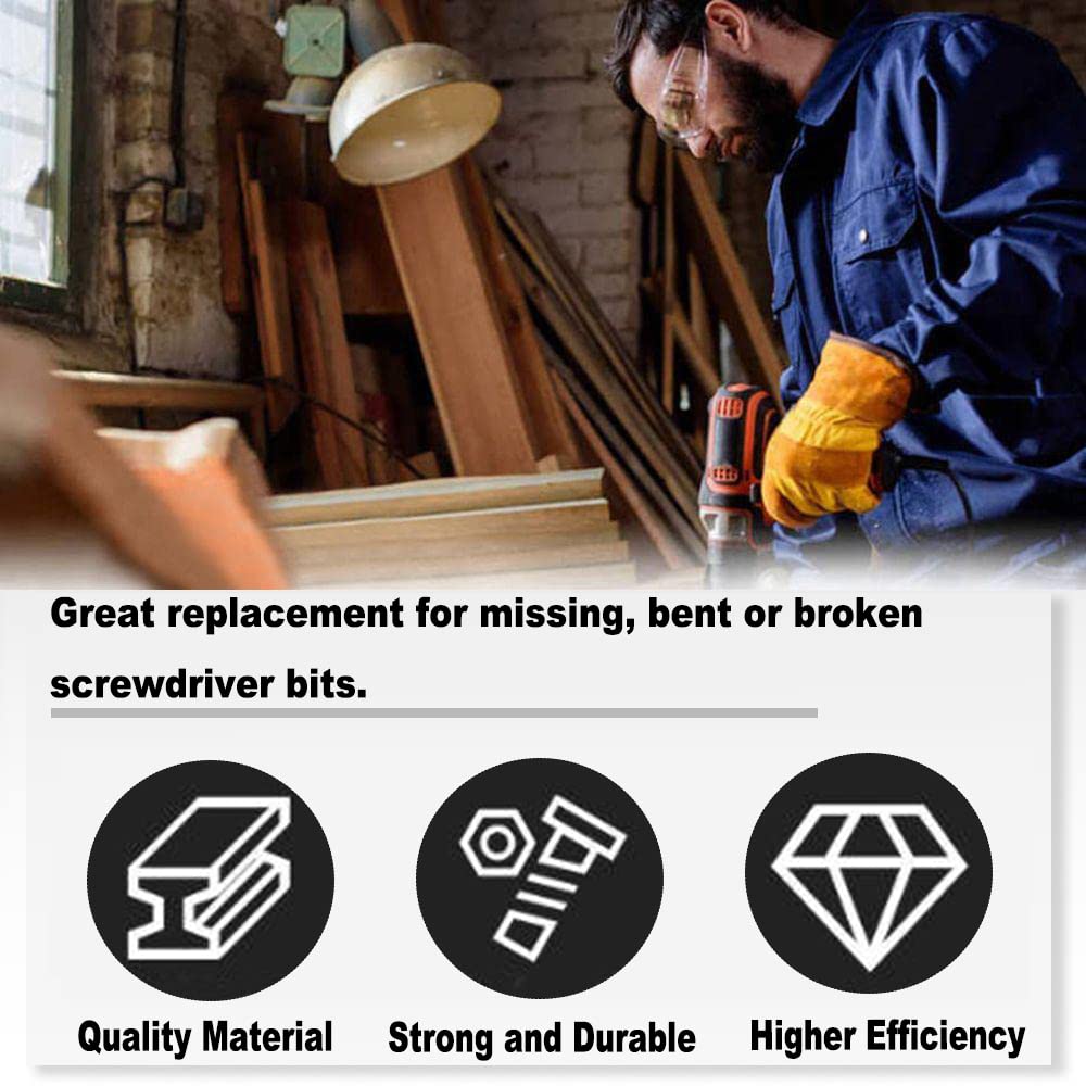 10-Piece Phillips Screwdriver Bit Set - Cr-V Steel 5/16
