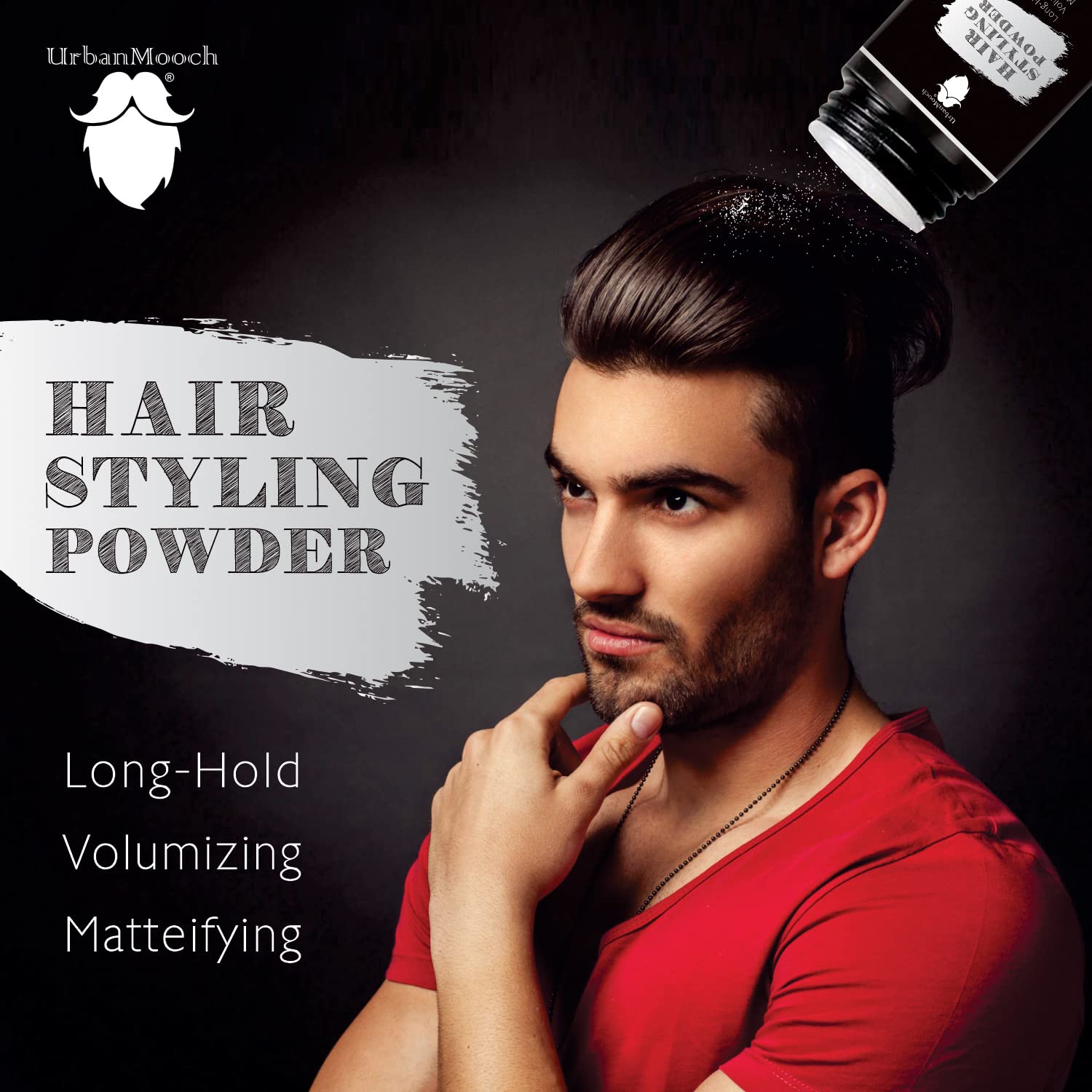 UrbanMooch Hair Volumizing Powder Wax for Men - Strong Hold Texture Powder with Matte Finish | 24 Hour Long-Lasting Styling | Natural & Safe Hair Product (15g) | Perfect for Everyday Use, Special Occasions & Hairstyling Needs