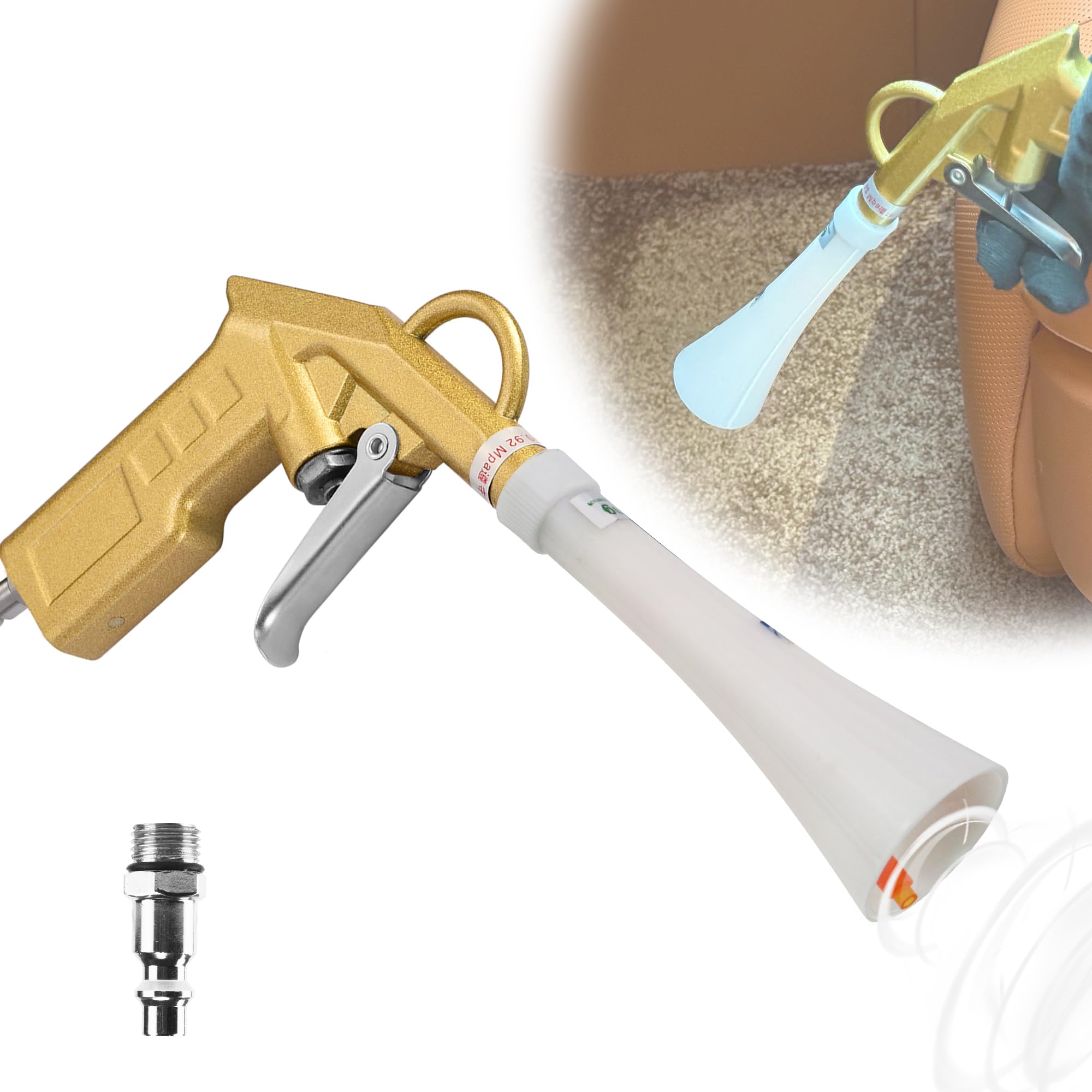 High Pressure Car Detailing Gun - Interior Car Cleaning Tool with Nozzle for Upholstery, Dust & Debris | Air Compressor Blow Gun Attachment | Perfect for Auto Detailing, Home & Garage Cleaning