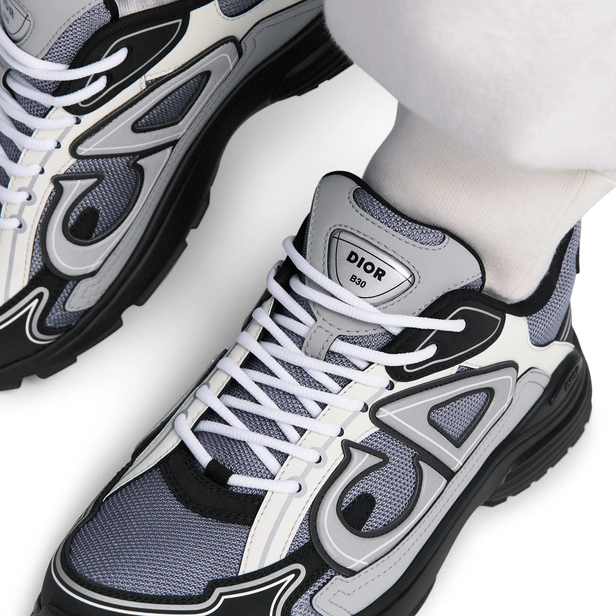 Dior B30 Countdown Sneakers - Mesh Blue, White, Black & Grey | Fashionable Men's & Women's Casual Shoes for Running, Walking & Streetwear