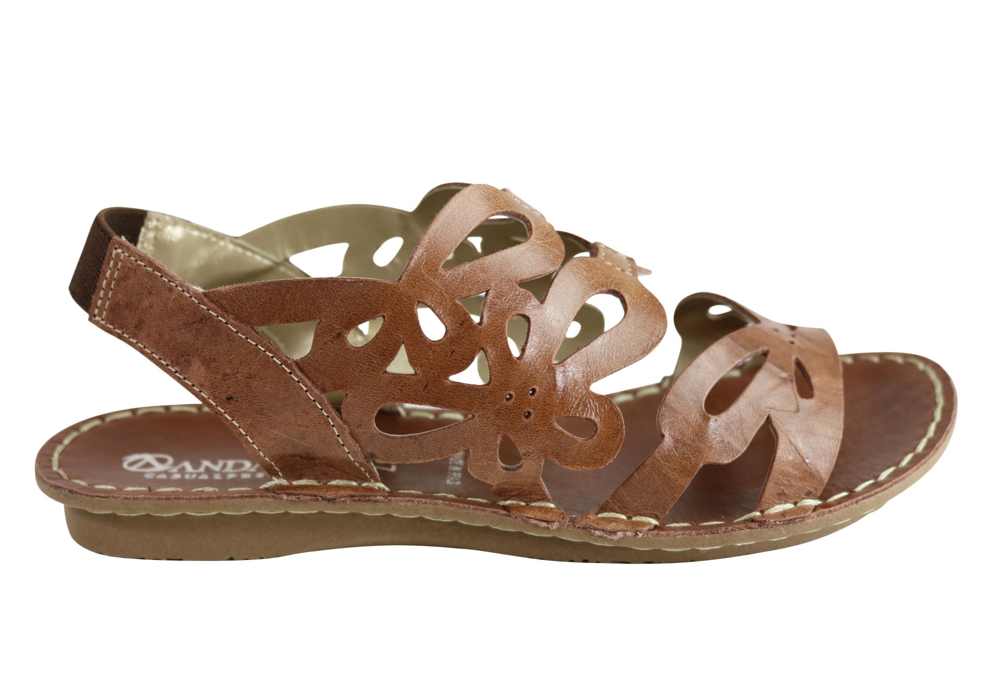 Andacco Desiree Women's Comfortable Flat Leather Sandals - Handmade in Brazil - Perfect for Beach, Vacation & Summer Outfits