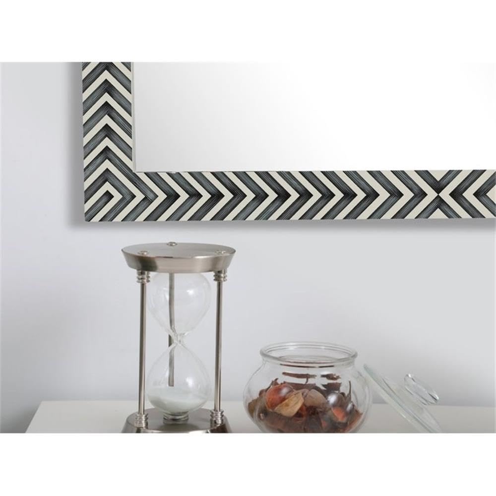 Elegant Chevron Glass Mirror 40x32 - Modern MDF Decor for Bathroom & Living Room