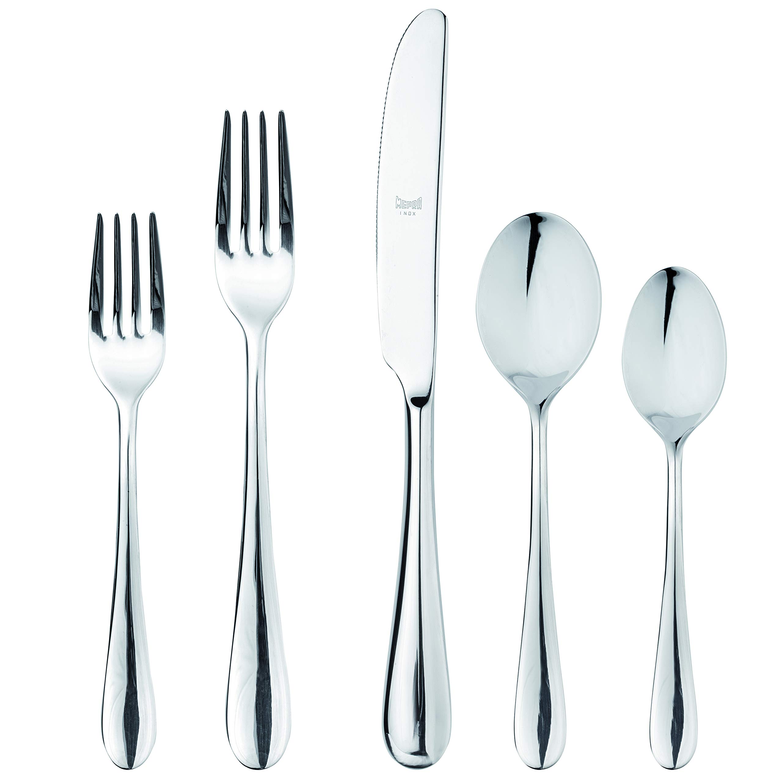Premium Mepra 20-Piece Silver Flatware Set - Elegant Stainless Steel Cutlery for Fine Dining, Weddings & Special Occasions