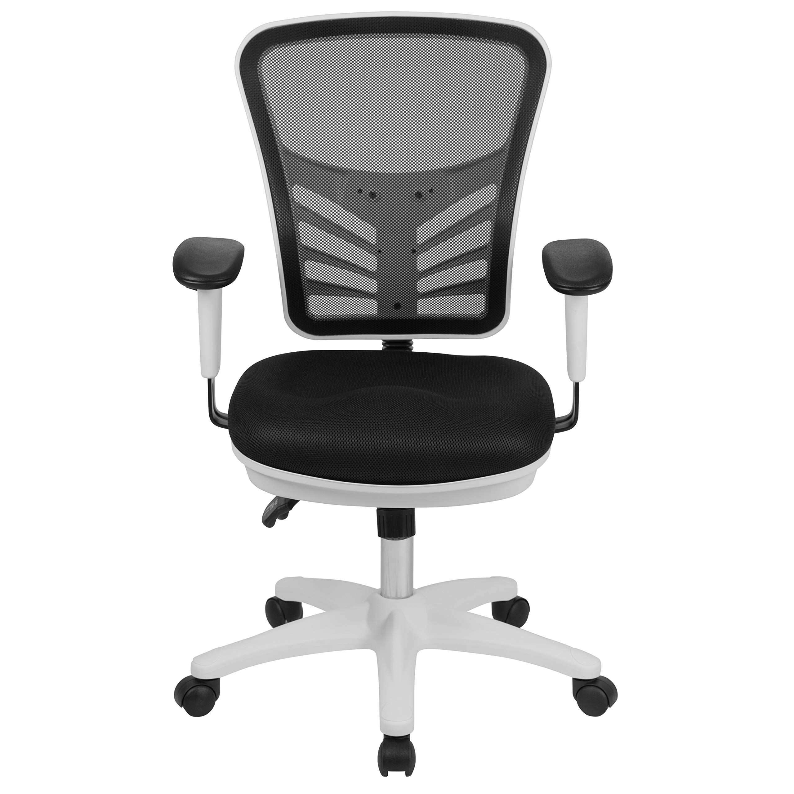 Flash Furniture Ergonomic Mesh Office Chair with Foam Seat, Plywood Back & Polyester Cover - Plastic Base & Metal Frame (27