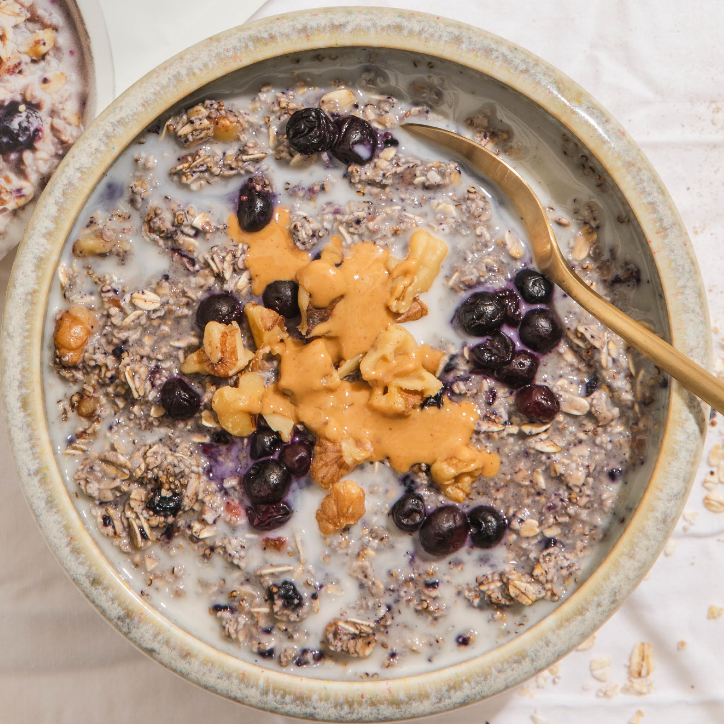 Organic Collagen Oatmeal - Blueberry Walnut Flavor with Superfoods (Amaranth, Quinoa, Chia Seeds) | Gluten-Free, Non-GMO Breakfast | 3 Pack (8oz Bags) | Perfect for Healthy Morning Meals & On-the-Go Snacking