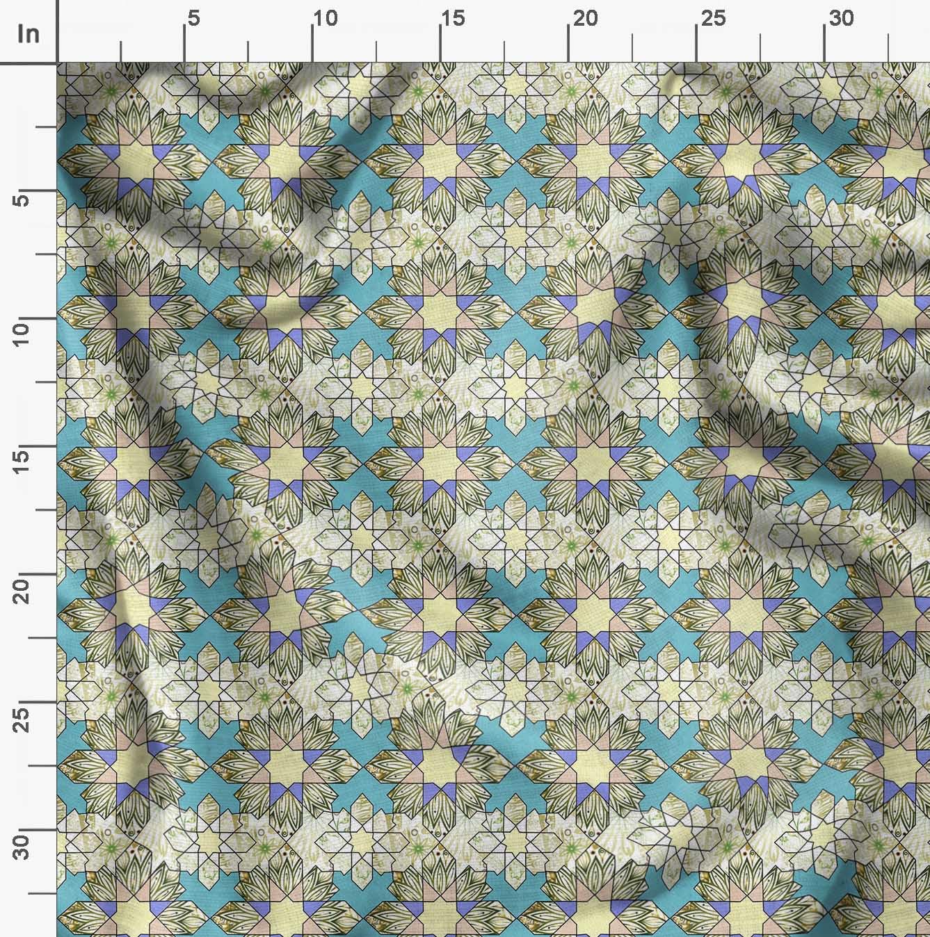 Soimoi Moss Georgette Brown Fabric by The Yard - 42 Inch Wide Floral & Geometric Printed Textile for DIY Crafts, Dresses, Curtains & Home Decor | Whimsical Creative Patterns for Sewing Projects