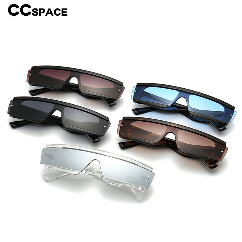 CCspace Unisex Square Full Rim Resin Steam Punk Sunglasses with Single Lens - Perfect for Outdoor Activities, Cosplay, and Vintage Fashion