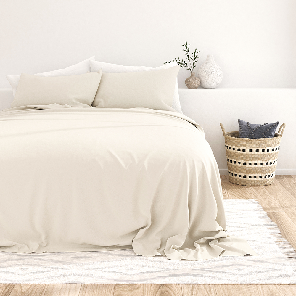 Soft & Cozy 4-Piece Flannel Sheet Set - Queen Size, 100% Cotton, Brushed for Warmth - Perfect for Winter Nights & Cold Weather Bedding