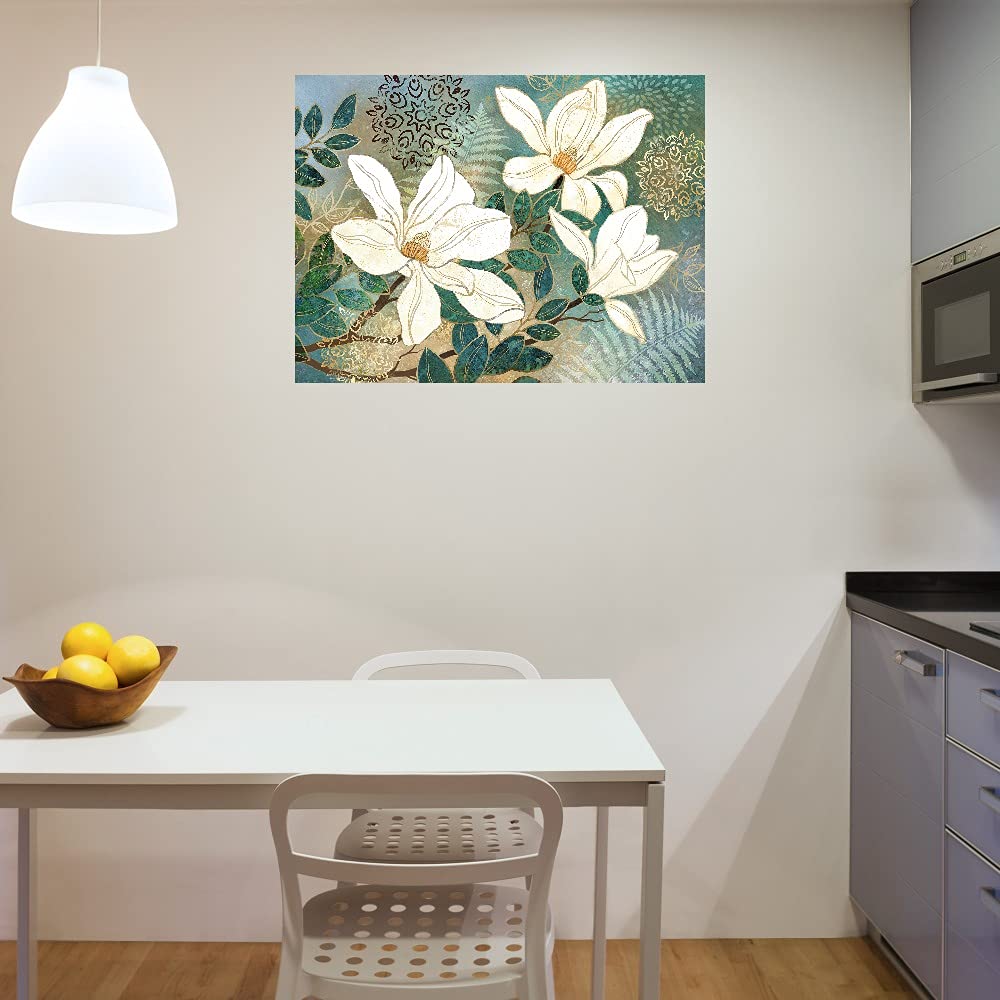 Conrad Knutsen Vanderbilt Magnolia I Fine Art Canvas Wall Decor - 32x24 Inches - Ready to Hang Painting for Living Room, Bedroom, Office & More - Elegant Floral Canvas Art for Home & Commercial Spaces