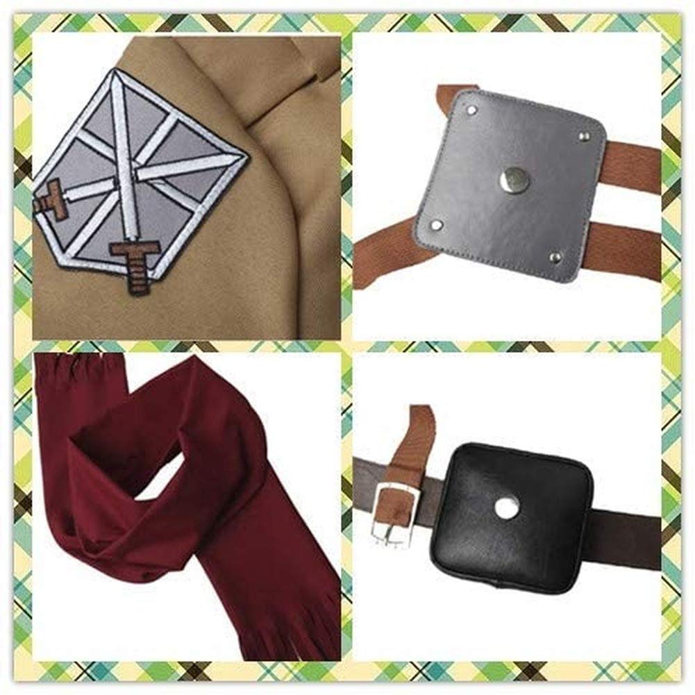 Titan Mikasa Ackerman Cosplay Costume Full Set - Attack on Titan Training Corps Uniform for Women | Anime Convention, Halloween, Cosplay Events