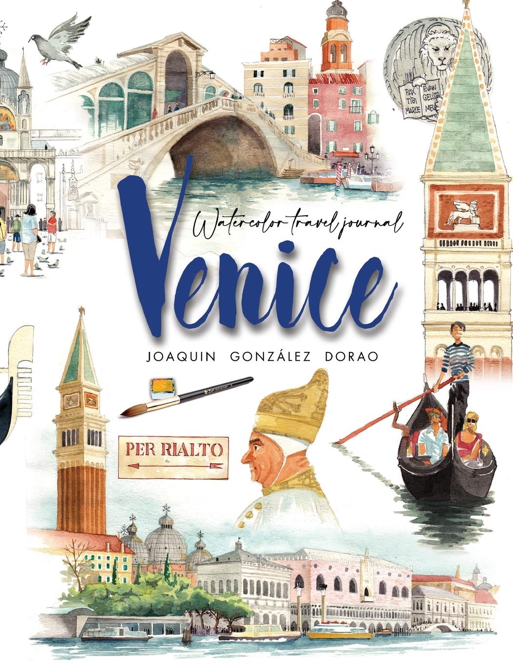 Venice Watercolor Travel Journal - Premium Handmade Sketchbook for Artists & Travelers - Perfect for Painting, Sketching & Souvenirs