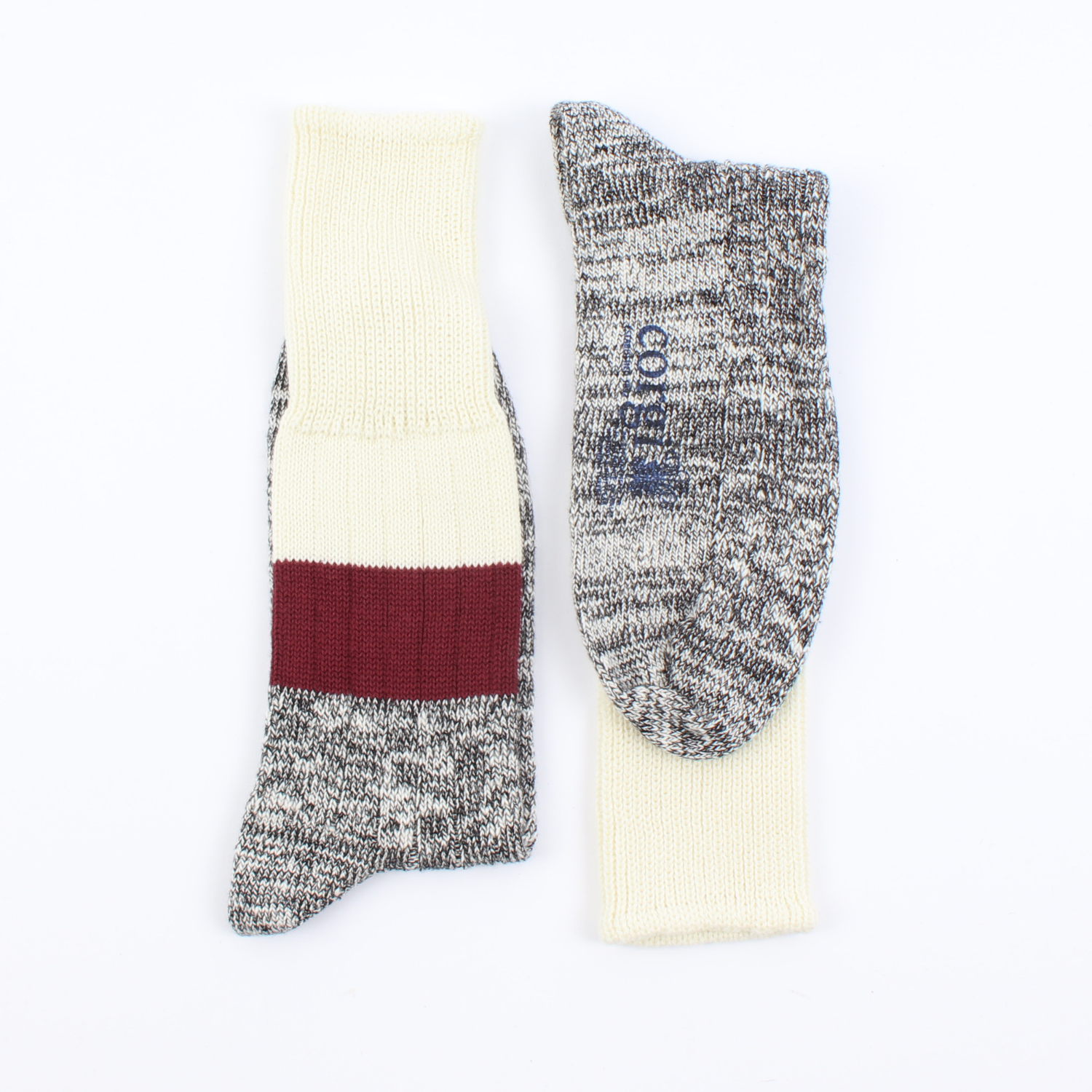 Men's Cotton Mid-Calf Striped Boot Socks - Warm & Comfortable for Hiking, Work Boots & Winter Wear