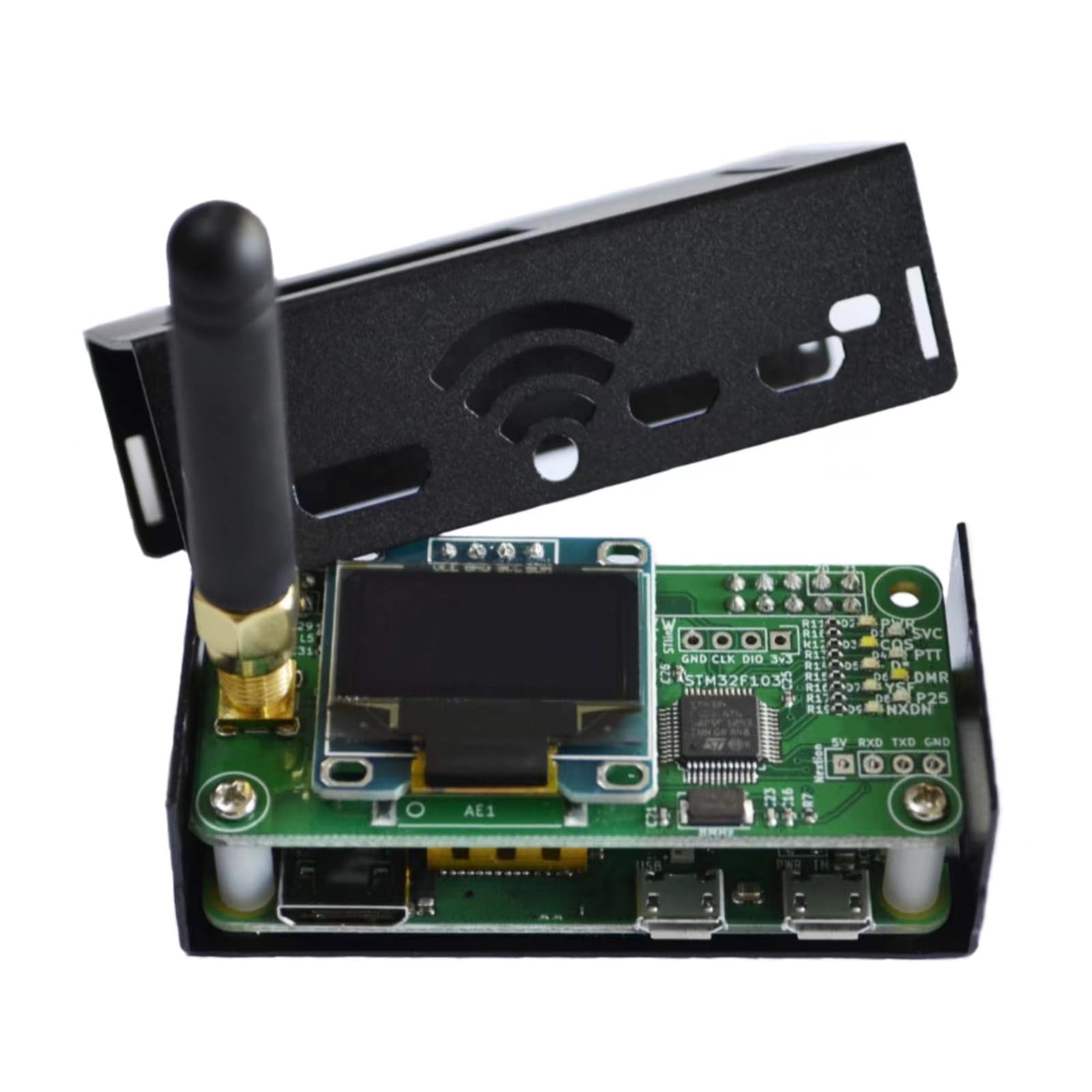 MMDVM Hotspot Kit - Raspberry Pi Zero W with MMDVM Board, 32GB TFT Card, Antenna & OLED Screen - Supports UHF/VHF, C4FM, YSF, NXDN, DSTAR, P25, DMR - Pre-Assembled & Tested (White) - Perfect for Ham Radio Enthusiasts and Digital Voice Communication