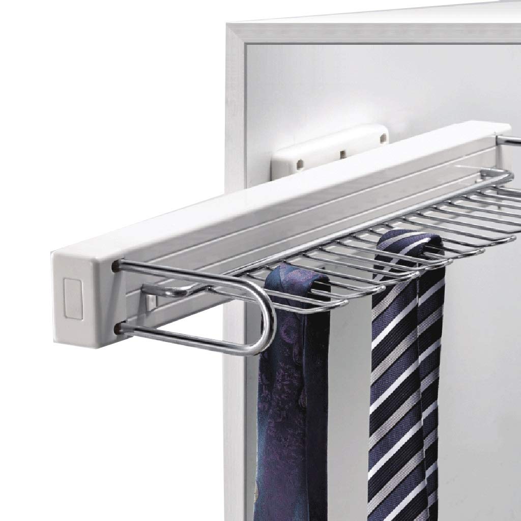 Pull Out Wardrobe Tie & Scarf Organizer Rack - Extendable 465mm Belt Hanger for Closet Storage | Perfect for Home, Office & Travel Accessory Organization