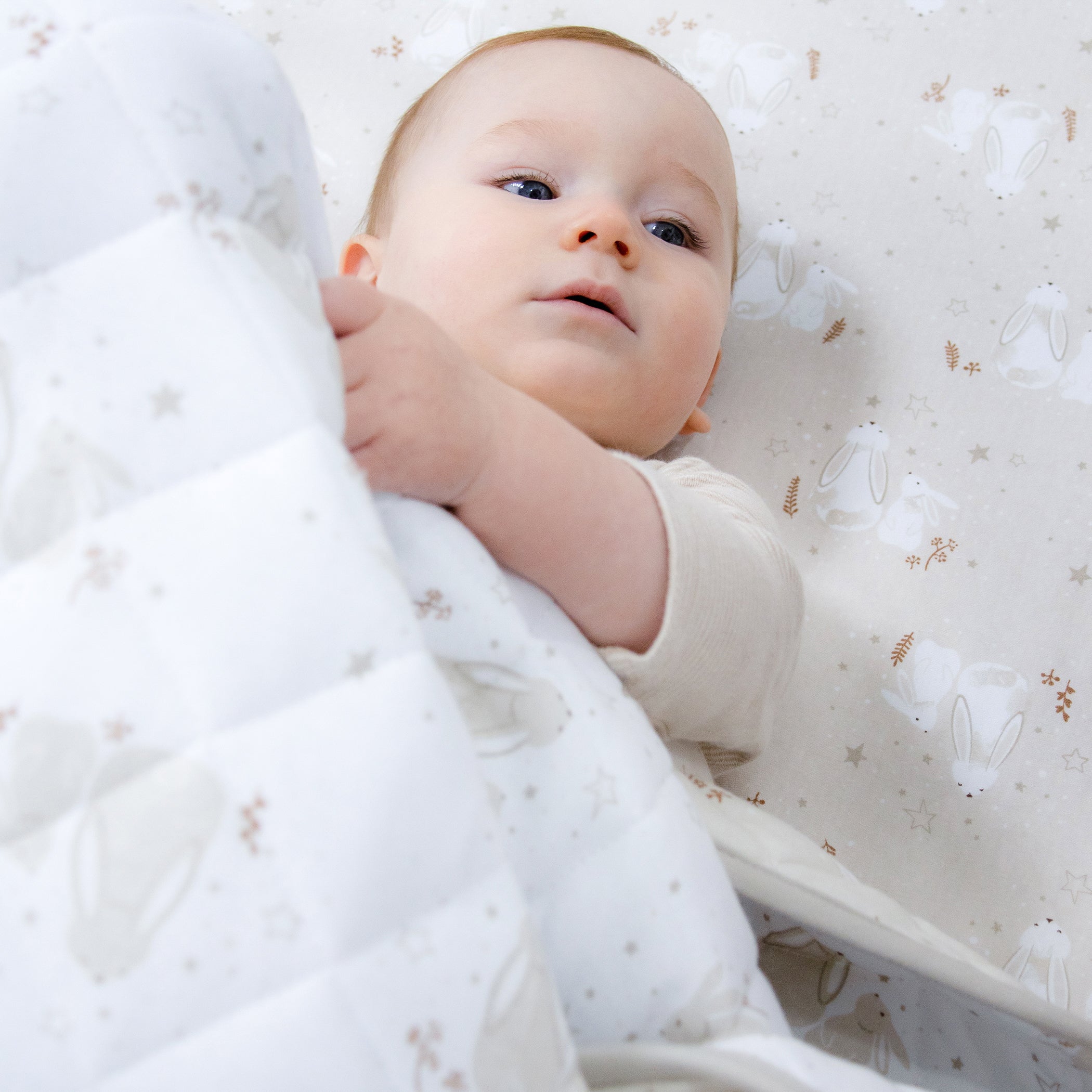 Bunny Dreams Jersey Cot Fitted Sheet - Soft Baby Crib Sheet for Nursery, Daycare & Travel - Perfect for Toddlers & Infants