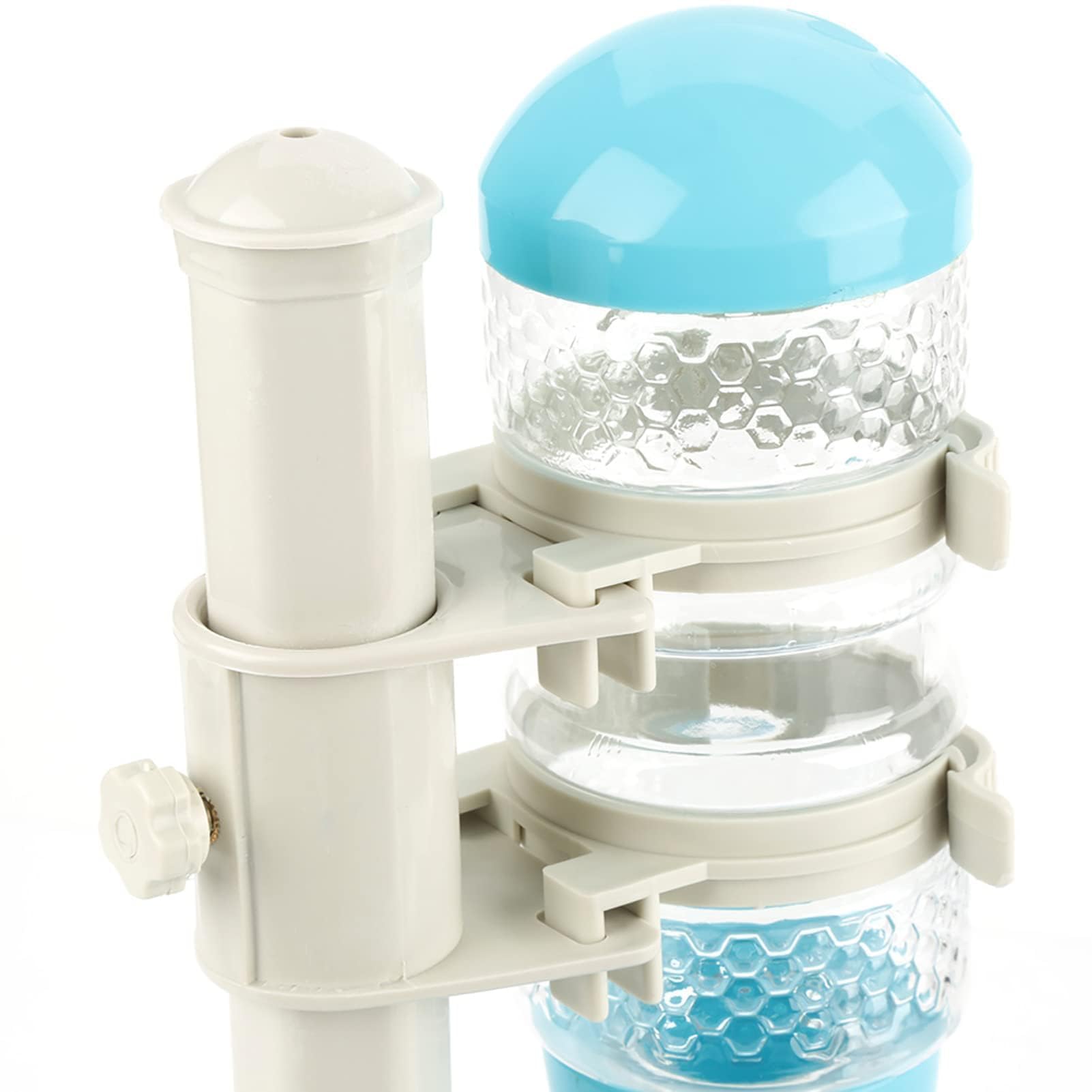 Adjustable No Drip Dog Water Bottle Stand - Portable Pet Water Dispenser for Dogs and Cats (Blue) - Ideal for Travel, Hiking, and Outdoor Adventures