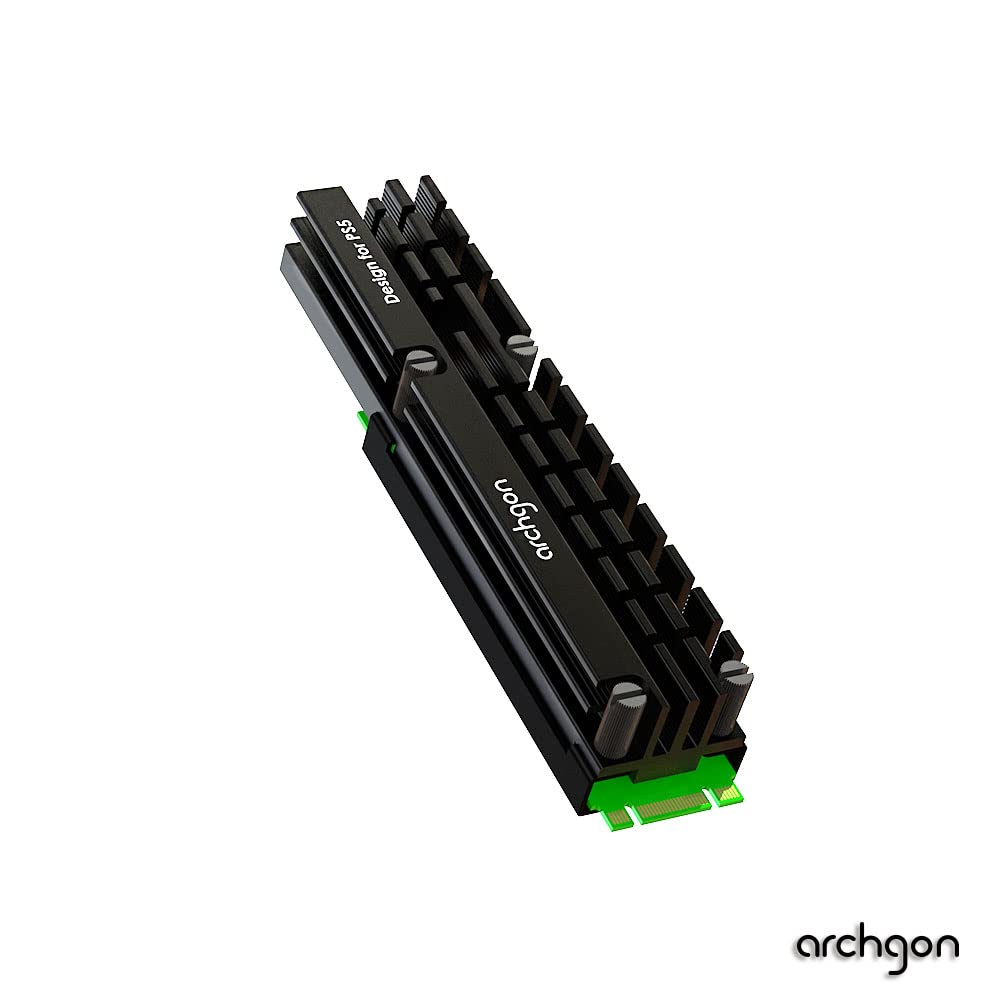 Premium PS5 M.2 SSD Heatsink - Aluminum Cooling Solution with Thermal Pad for 2280/22110 NVMe Drives | Compatible with PS5 Model HS-1110-PS5 (Black) | Enhance Gaming Performance & Prevent Overheating