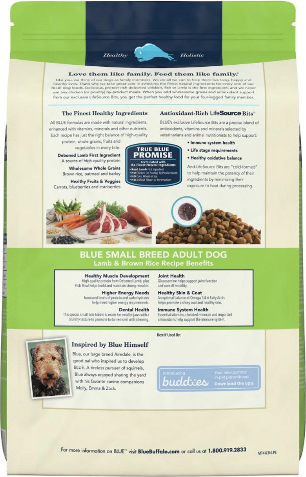 Blue Buffalo Life Protection Formula Small Breed Adult Dry Dog Food - Lamb & Brown Rice Recipe for Healthy Digestion - Perfect for Small Dogs at Home or Travel