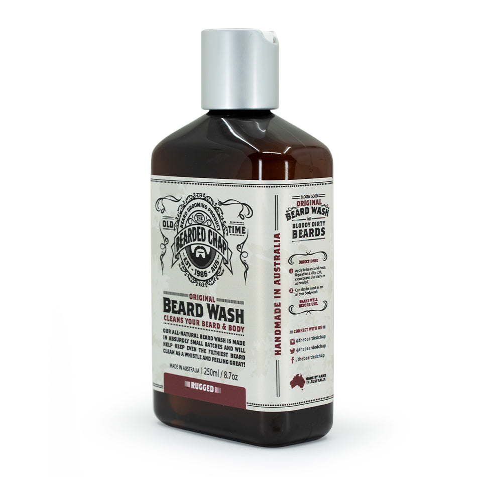 Natural Rugged Beard Wash for Men - Sulfate-Free & Hydrating Formula for Soft, Healthy Facial Hair - Perfect for Daily Grooming & Styling