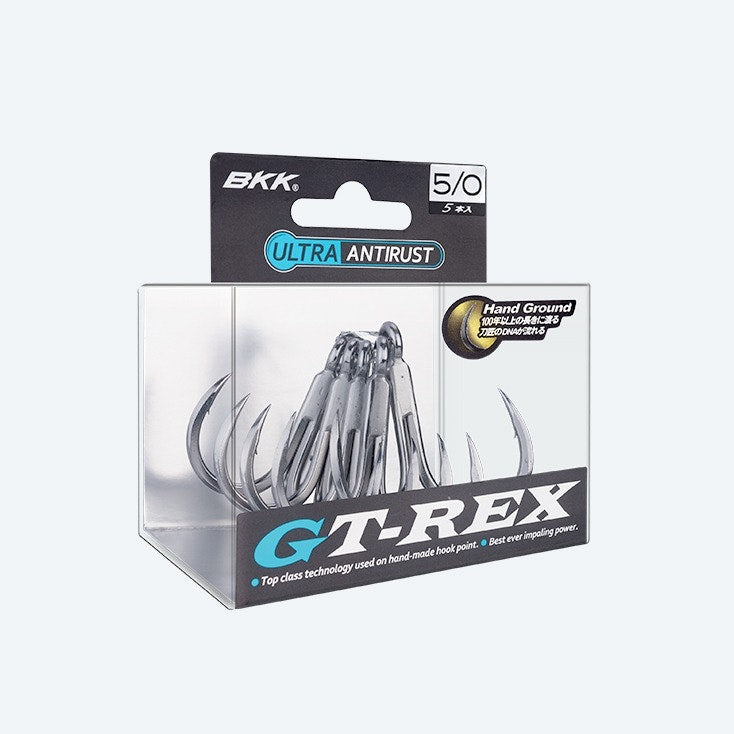 BKK GT Rex Treble Fishing Hooks - Sharp High Carbon Steel Hooks for Bass, Trout, and Saltwater Fishing - Perfect for Freshwater and Saltwater Anglers