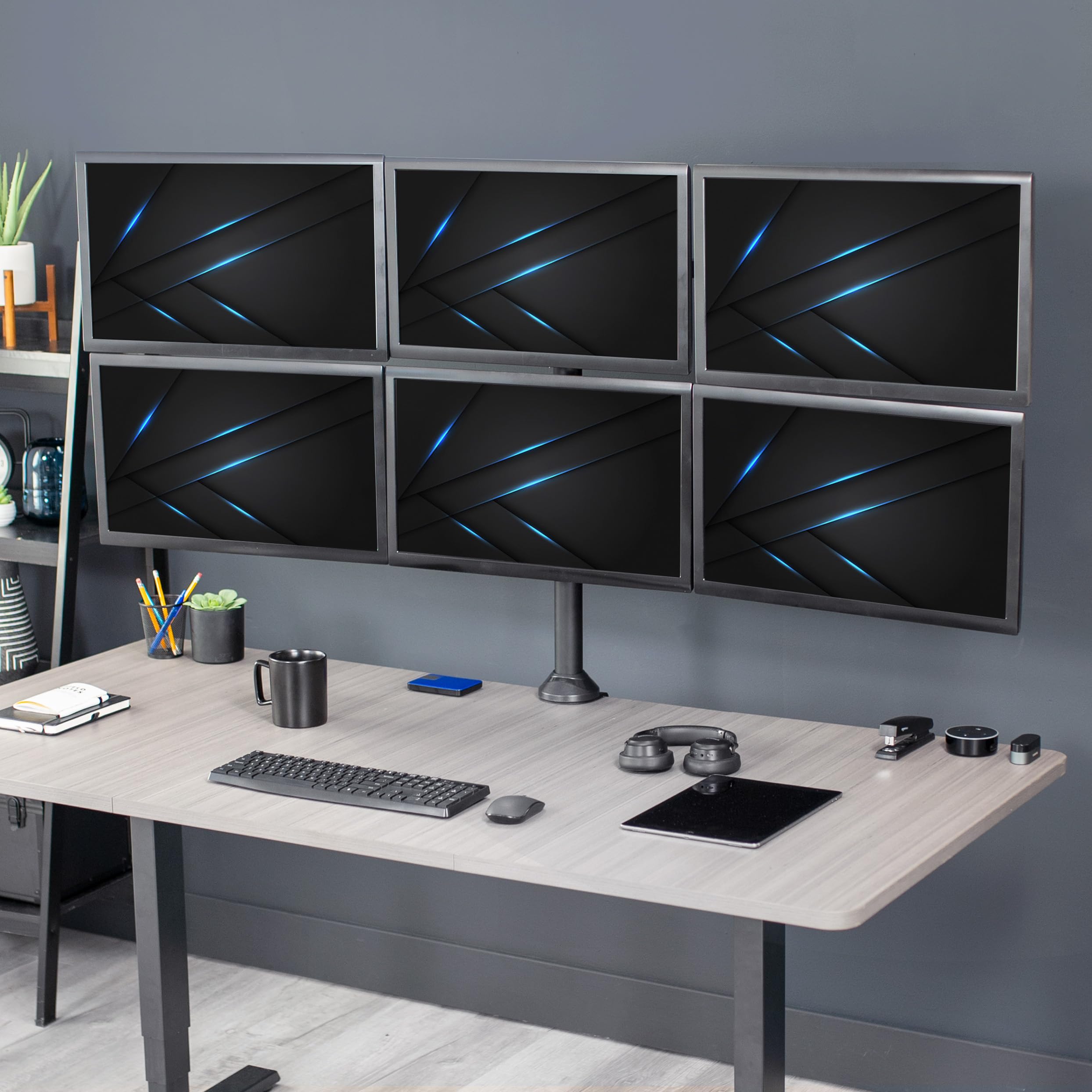 VIVO STAND-V106A Heavy Duty Steel Hex Monitor Desk Mount for 23 to 32 Inch LED LCD Screens - Fully Adjustable Stand with 6 Screen Capacity | Perfect for Multi-Monitor Workstations, Gaming Setups & Office Desks