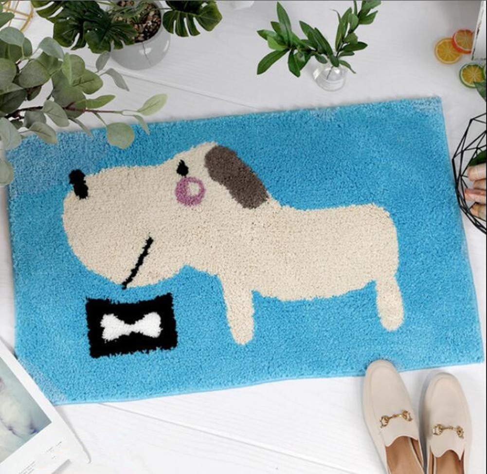 Non-Slip Cartoon Kids Bath Mat - Super Absorbent Thickened Bathroom Rug with Cute Animal Design, Soft Indoor Doormat for Children's Bedroom, Kitchen & Hallway (15.7
