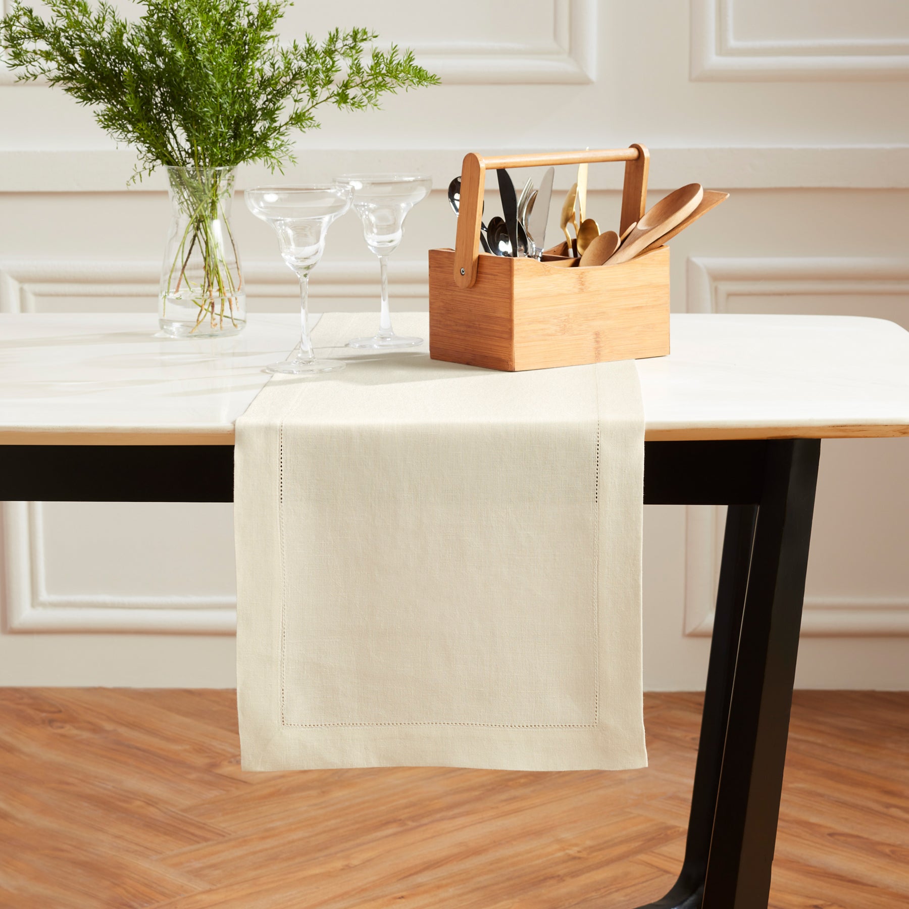 Sonoma Hemstitch Table Runner - Elegant Linen Table Decor for Dining & Special Occasions | Perfect for Weddings, Holidays & Home Decor