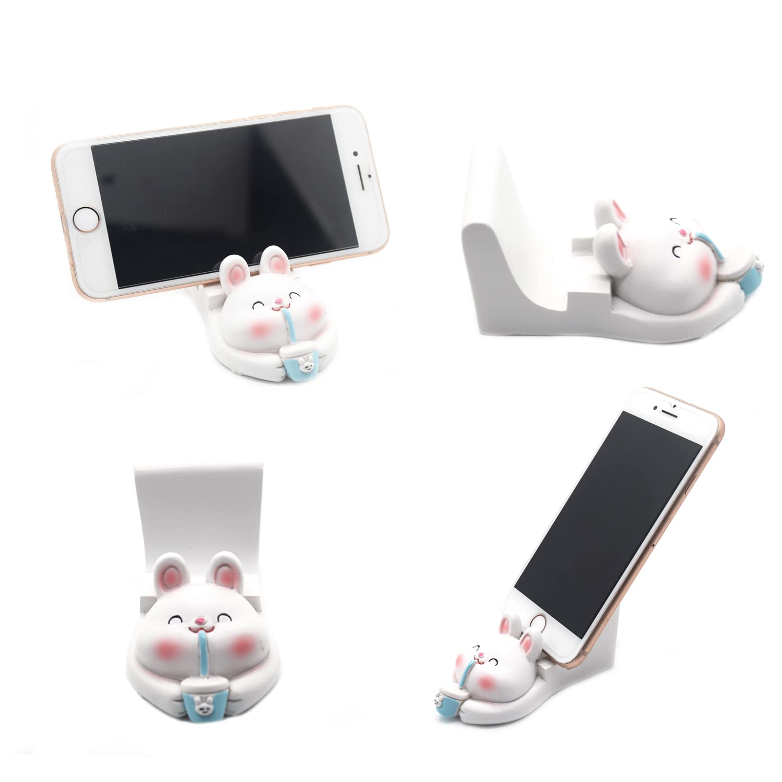 Adorable Cat Phone Stand for Desk - Cute Cartoon Animal Resin Smartphone & Tablet Holder Compatible with iPhone, Android, Samsung Galaxy - Perfect for Office, Home & Travel Use