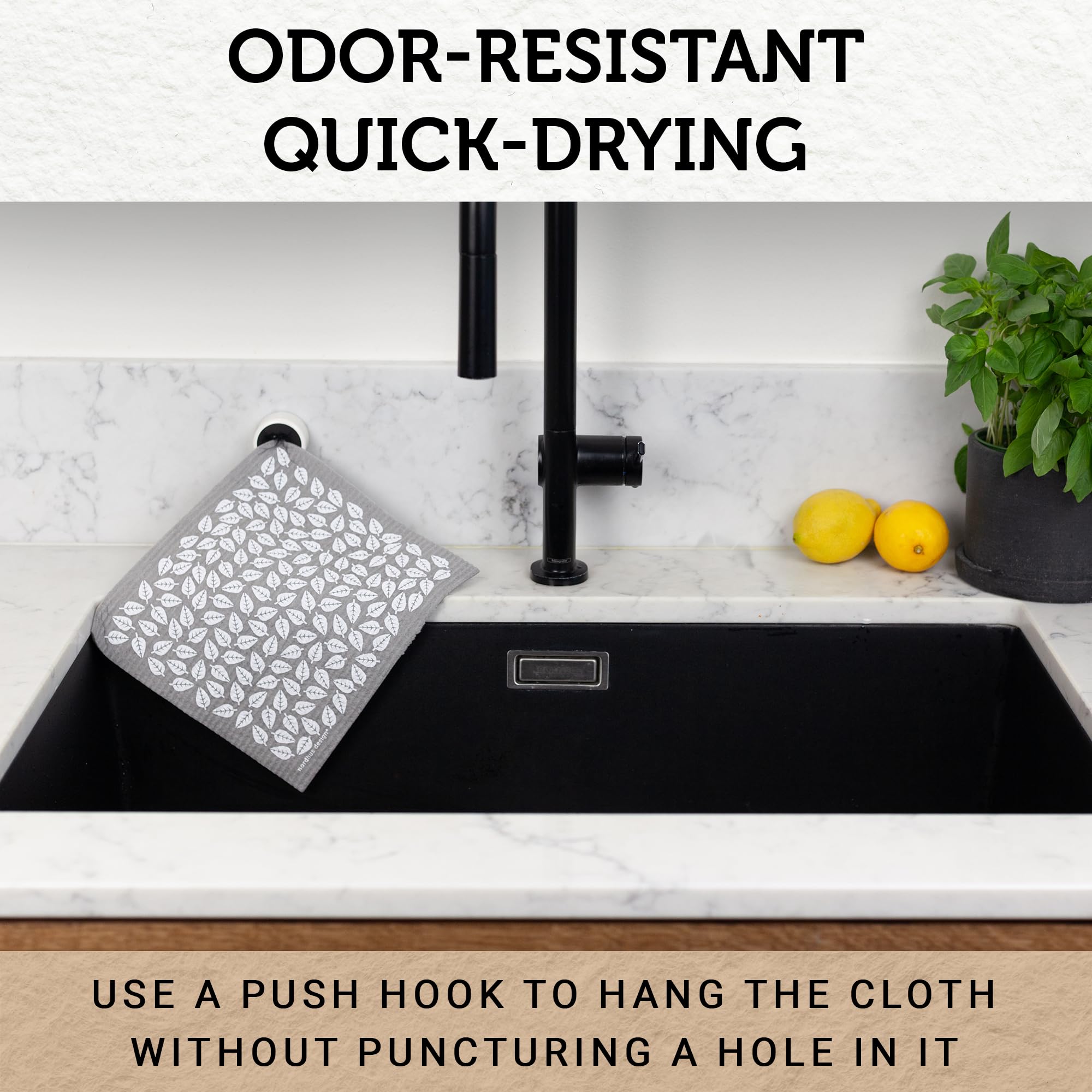 Premium Swedish Dishcloths - 10 Pack Grey Reusable & Washable Cellulose Cotton Kitchen Towels | Eco-Friendly Alternative to Paper Towels, Sponges & Dish Rags | Made in Sweden | Perfect for Dishwashing, Counter Cleaning & Household Chores