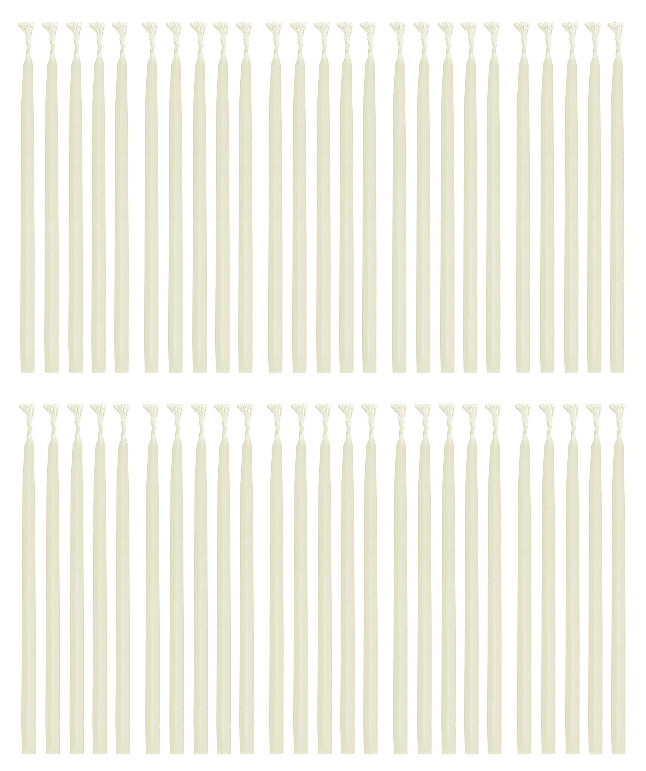 Hyoola Beeswax Birthday Candles 50 Pack - Natural Dripless Taper Candles for Parties & Decor