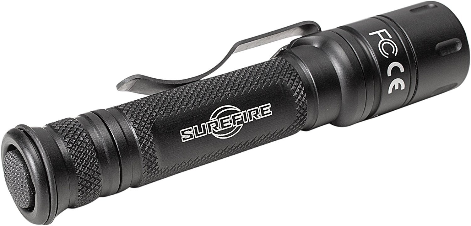 SureFire Tactician 800 Lumen Tactical EDC Flashlight with 6 CR123A Batteries & 2 Battery Cases - High-Powered LED Flashlight for Outdoor, Camping, Hiking & Emergency Use