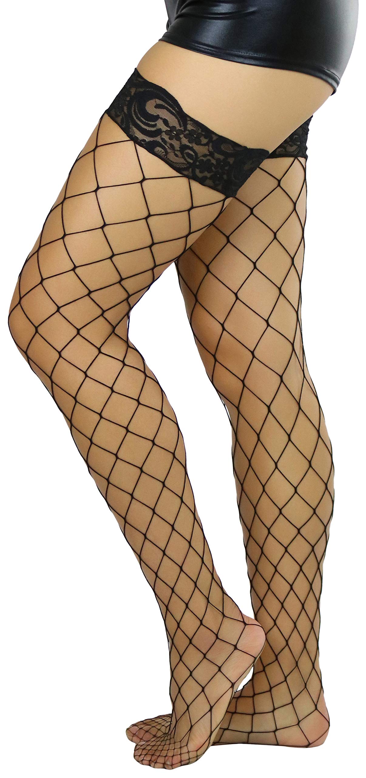 ToBeInStyle Women’s Bright & Vibrant Fishnet Thigh High Stockings - Sexy Fashion Tights for Parties, Cosplay & Night Out