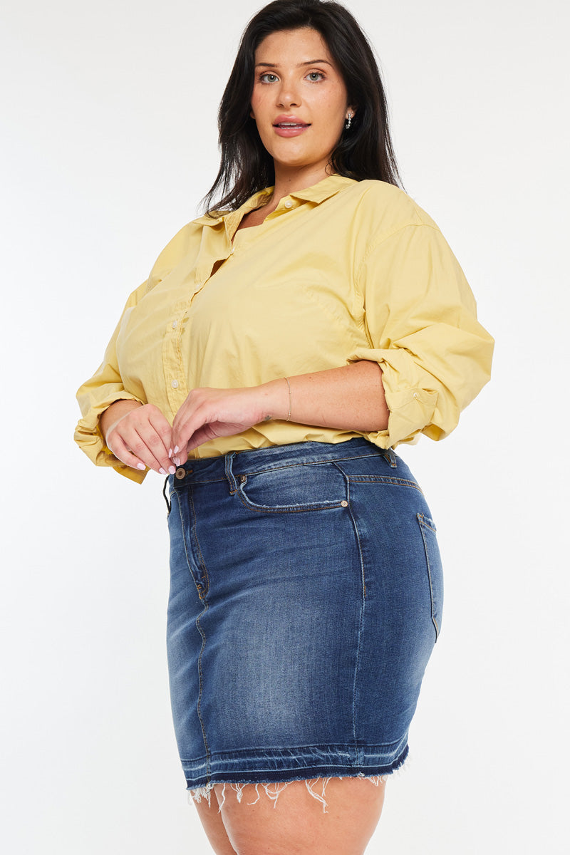 Lou High Rise Skirt for Women - Plus Size A-Line Midi Skirt with Stretchy Waistband | Perfect for Office Wear, Date Nights & Casual Outfits