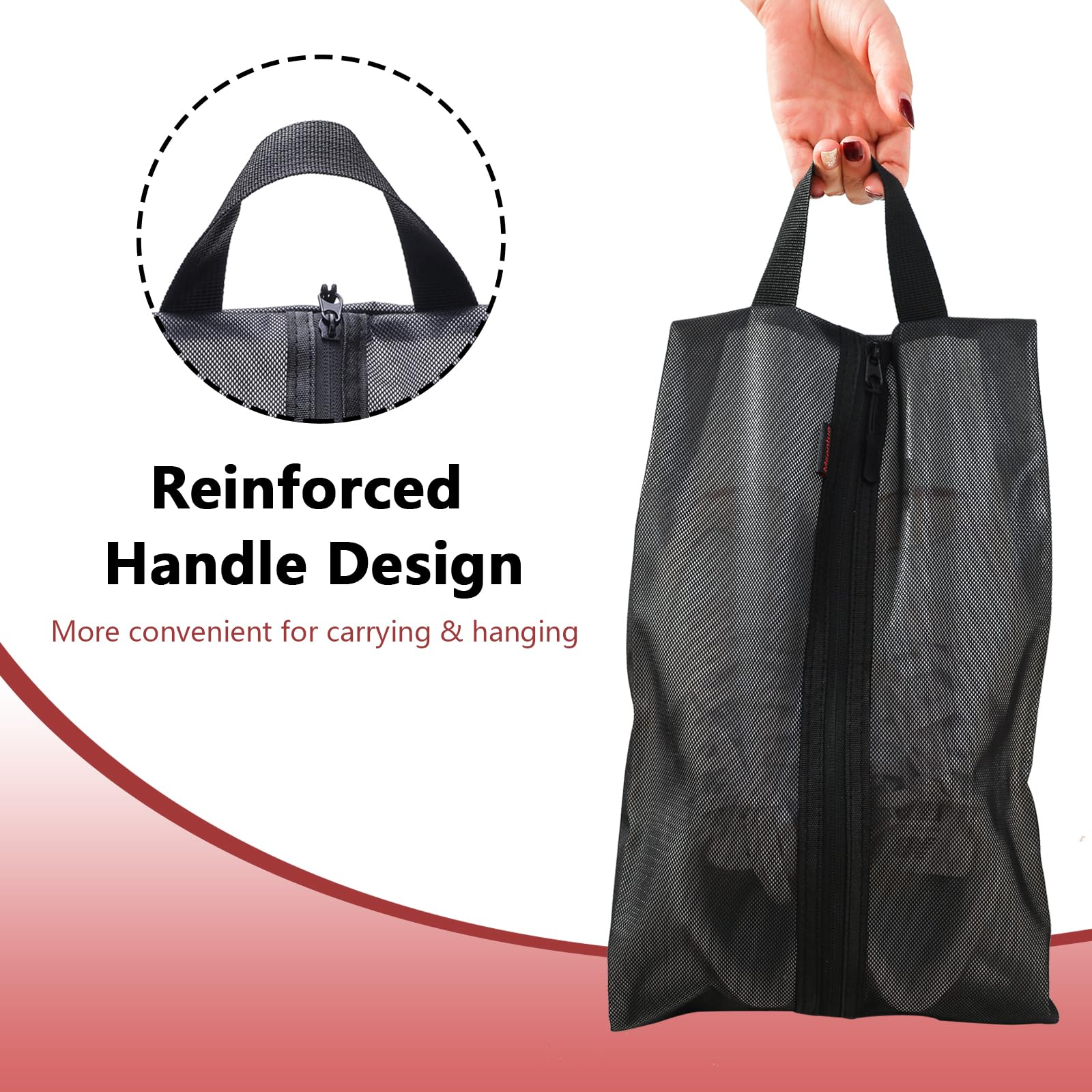 Waterproof Shoe Bags for Travel - Dustproof Shoe Storage Pouch with Zipper & Handle for Women & Men (Black, 1 Pack) - Perfect for Gym, Work, or Vacation Packing