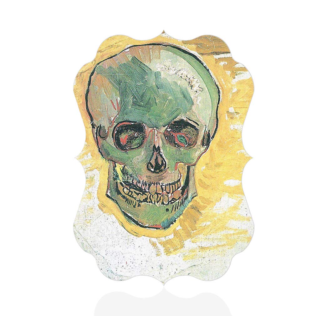Skull Wall Art Decor - 12x18 Inches Vertical Home Sign Picture Frame - Gothic Aesthetic Wall Decor for Living Room, Bedroom & Office