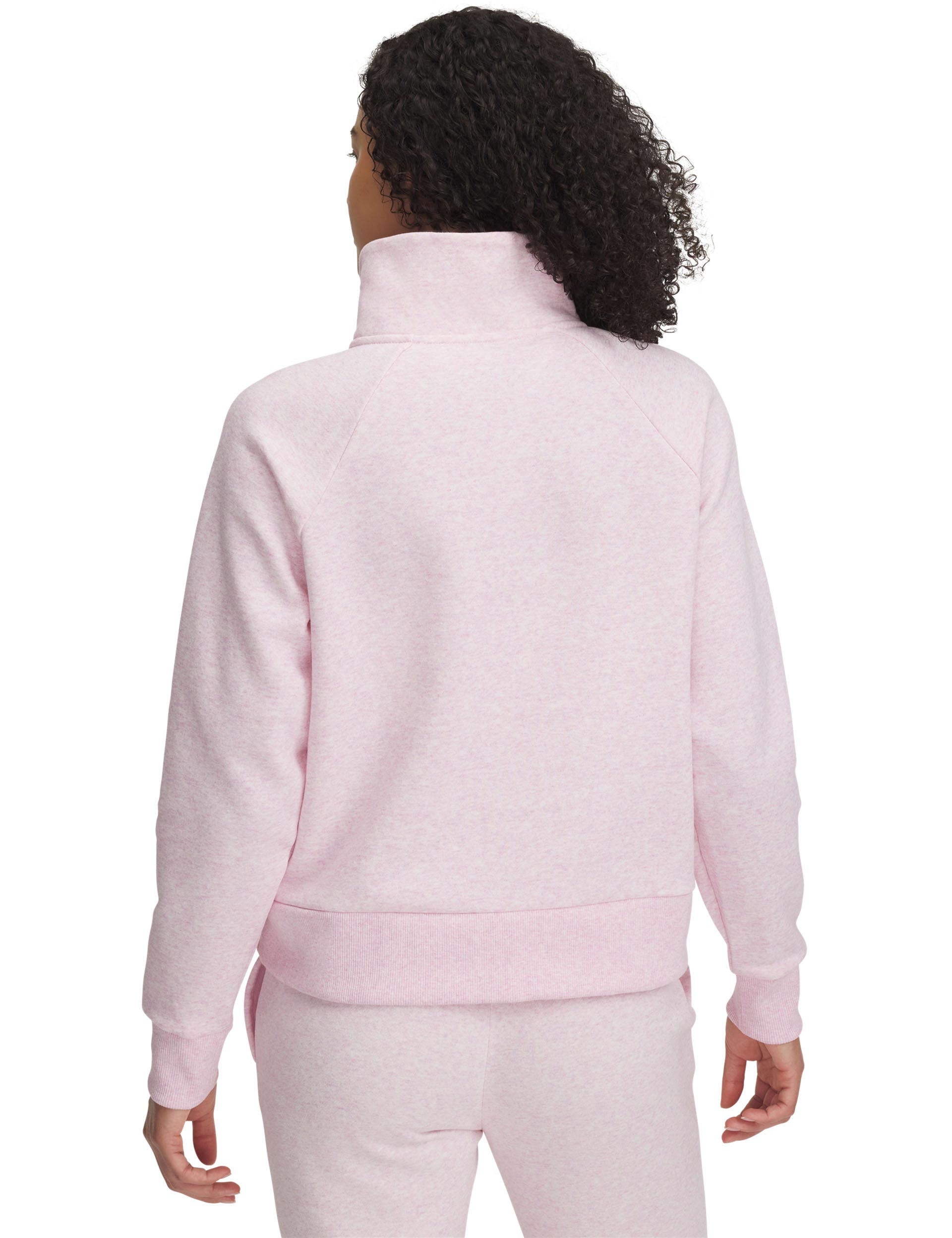 Rival Fleece 1/2 Zip Pullover - Prime Pink & White Color Block - Warm & Soft Fleece Jacket for Women - Perfect for Running, Hiking & Outdoor Activities