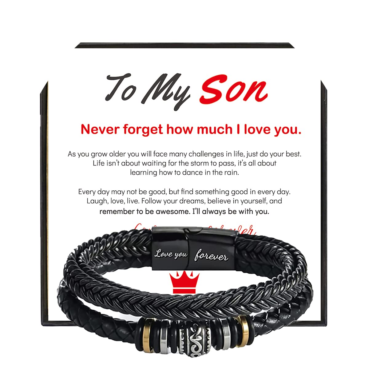 Braided Leather Bracelets for Men - Stainless Steel Magnetic Clasp Bangle Wristband | Durable & Stylish Gift for Christmas, Graduation, Birthday, Back to School | Perfect for Son, Grandson, Boyfriend | Everyday Wear, Casual Outfits, Special Occasions