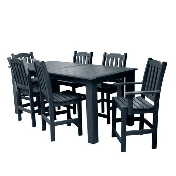 Lehigh 7-Piece Rectangular Counter Height Outdoor Dining Set - Patio, Garden, Backyard Furniture for Dining & Entertaining